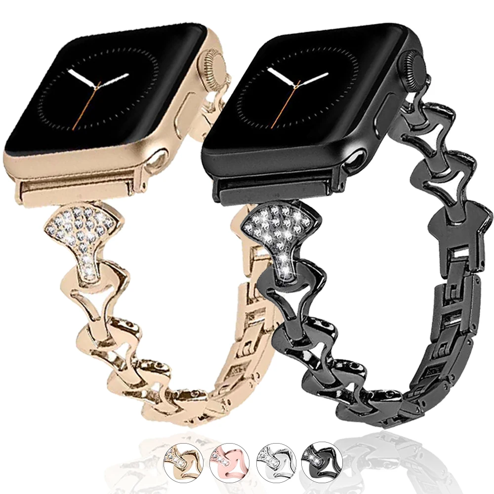 New Diamond Strap For Apple watch 5 Band 38mm 41 42mm Series 4/3/2/1 For iWatch Se 6 44mm 40mm Women Stainless Steel Bracelet
New Diamond Strap For Apple watch 5 Band 38mm 41 42mm Series 4/3/2/1 For iWatch Se 6 44mm 40mm Women Stainless Steel Bracelet