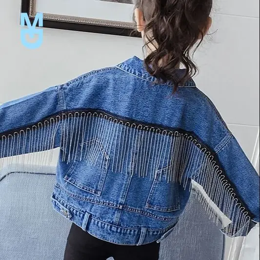 New 2022 Spring Autumn Kids Girls Fashion Tassel Denim Jackets Girls Long Sleeve Pocket Denim Coat Children Casual Outwear A16
New 2022 Spring Autumn Kids Girls Fashion Tassel Denim Jackets Girls Long Sleeve Pocket Denim Coat Children Casual Outwear A16