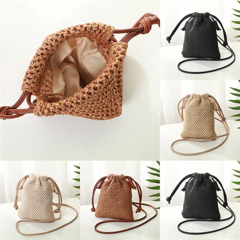 Women Ladies Straw Bag Retro Rattan Tote Handbag Woven Summer Beach Shoulder Bags Drawstring Bag
Women Ladies Straw Bag Retro Rattan Tote Handbag Woven Summer Beach Shoulder Bags Drawstring Bag