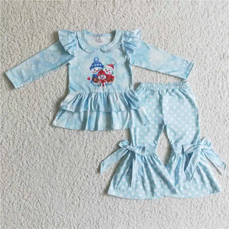 Christmas girls clothing snowman top snowflake bell pants set Baby Kid Boutique Wholesale Fall Winter outfits Children's clothes
Christmas girls clothing snowman top snowflake bell pants set Baby Kid Boutique Wholesale Fall Winter outfits Children's clothes