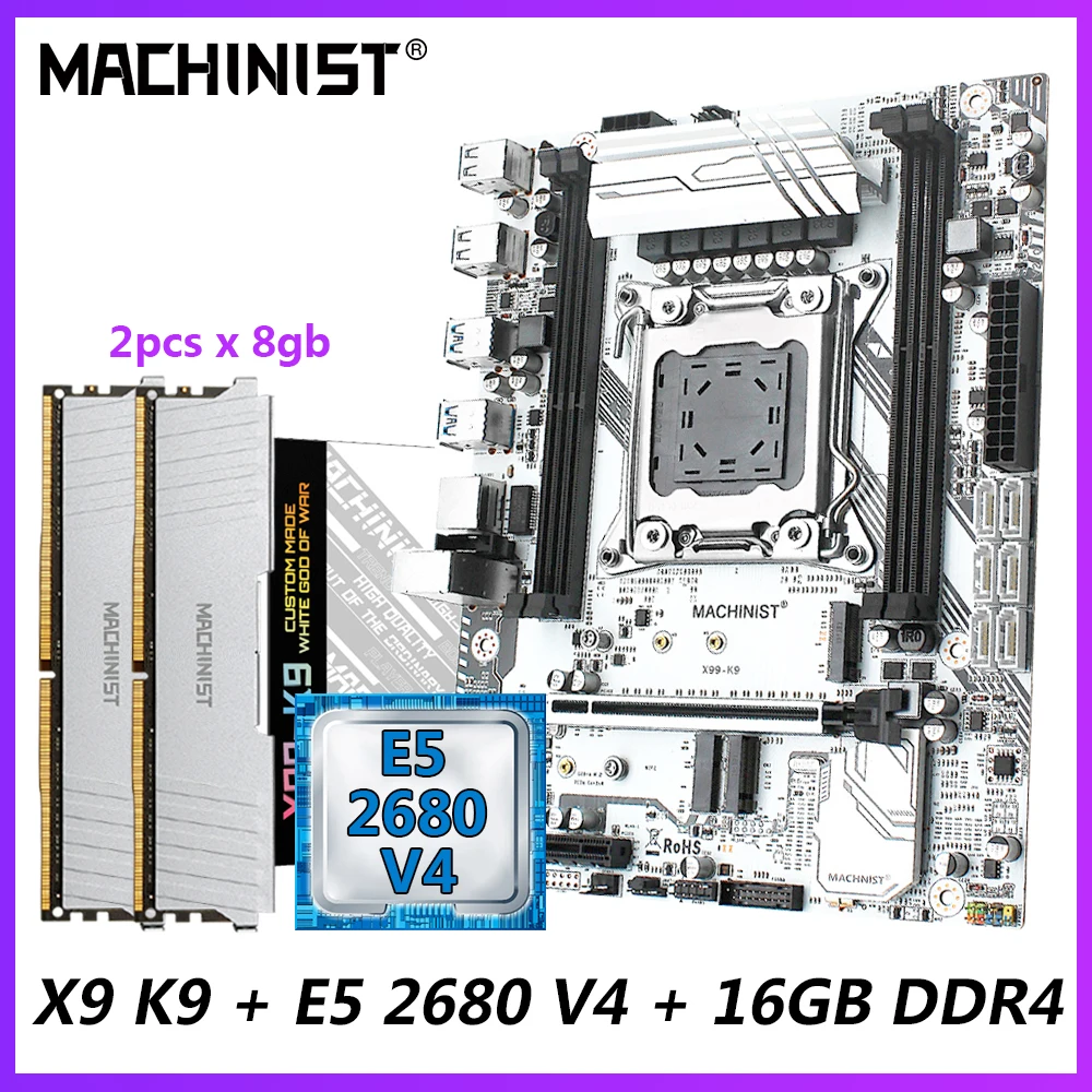 MACHINIST X99 K9 Kit X99 Motherboard combo LGA2011-3 Set With Xeon E5 2680 V4 CPU Processor and DDR4 16GB (2Pcs*8gb) RAM Memory
MACHINIST X99 K9 Kit X99 Motherboard combo LGA2011-3 Set With Xeon E5 2680 V4 CPU Processor and DDR4 16GB (2Pcs*8gb) RAM Memory