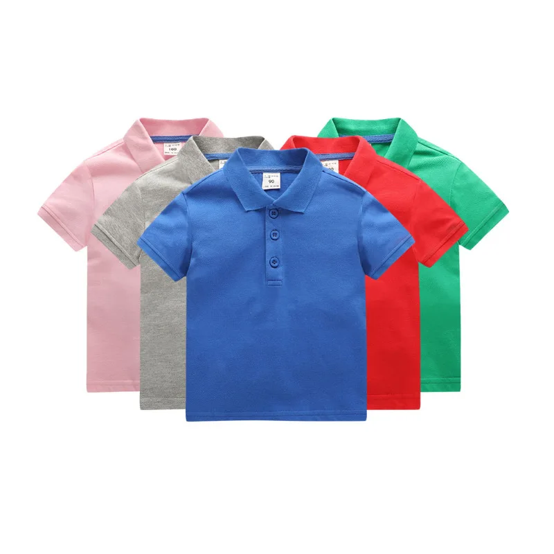 Children's Lapel short sleeve summer cotton T-shirt for boys and girls solid polo shirt with button T-shirt
Children's Lapel short sleeve summer cotton T-shirt for boys and girls solid polo shirt with button T-shirt