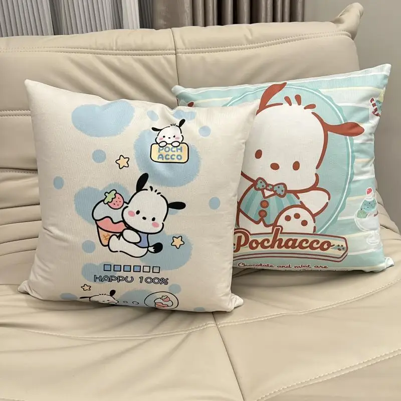 

Kawaii Sanrio Pochacco Lint Pillowcase Anime Cartoon Sanrio Sofa Cushion Pillowcase Car Throw Pillows Replace Pillowcases Gift