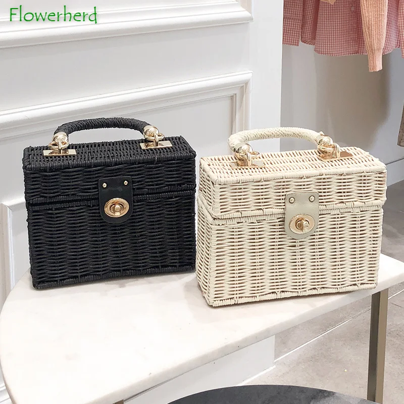 Woven Rattan Box Straw Bag Storage Basket Wicker Casual Women Handbags Handmade Shoulder Crossbody Bags Summer Beach Purses Bag
Woven Rattan Box Straw Bag Storage Basket Wicker Casual Women Handbags Handmade Shoulder Crossbody Bags Summer Beach Purses Bag