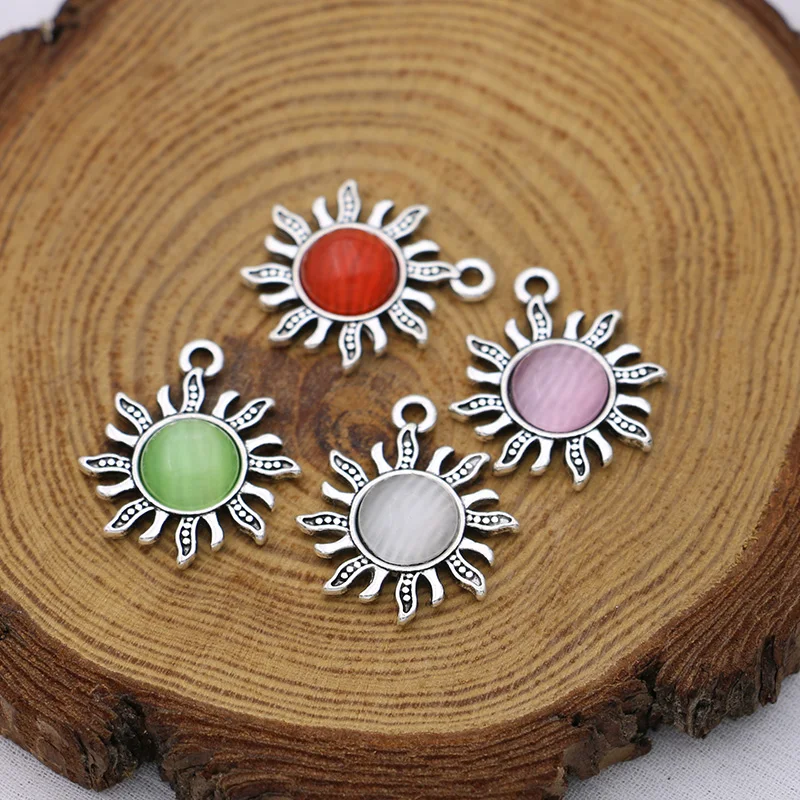 4PCS Antique Silver Plated Opal Sun Charm Pendant Jewelry Making Bracelet Necklace DIY Earrings Accessories Craft
4PCS Antique Silver Plated Opal Sun Charm Pendant Jewelry Making Bracelet Necklace DIY Earrings Accessories Craft