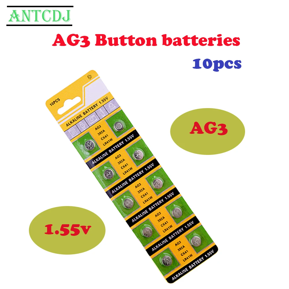 Newest AG3 10PCS 35mAh Alkaline 1.55V Button Battery SR41 192 1.55V L736 384 SR41SW CX41 LR41 392 For Watch Toy Remote Control
Newest AG3 10PCS 35mAh Alkaline 1.55V Button Battery SR41 192 1.55V L736 384 SR41SW CX41 LR41 392 For Watch Toy Remote Control