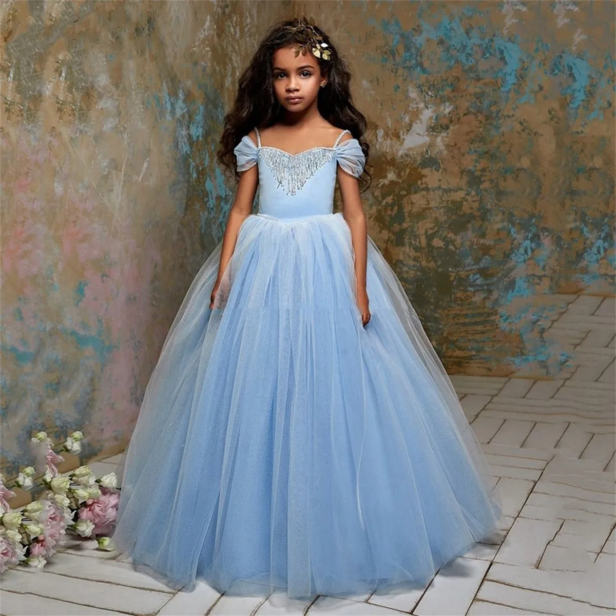 Elegant Sky Blue A-Line Flower Girl Dresses For Wedding Tulle Princess Spaghetti Straps Pageant Kids First Communion Gowns
Elegant Sky Blue A-Line Flower Girl Dresses For Wedding Tulle Princess Spaghetti Straps Pageant Kids First Communion Gowns
