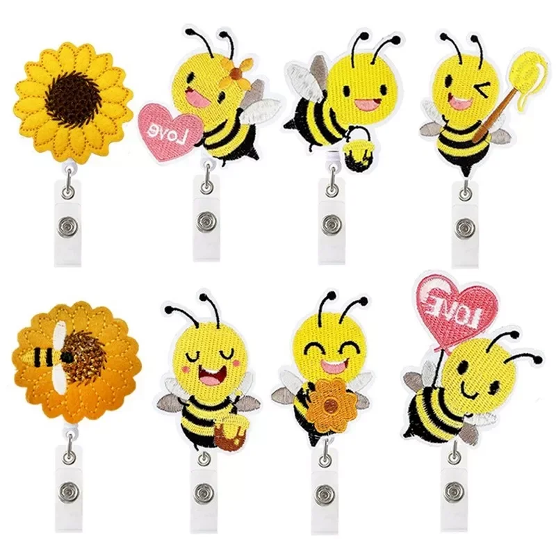 Felt Bee Sunflower Pattern Retractable Nurse Name Badge Reel Cartoon ID Tag Chest Pocket Clip Staff Work Card Badge Holder Reels
Felt Bee Sunflower Pattern Retractable Nurse Name Badge Reel Cartoon ID Tag Chest Pocket Clip Staff Work Card Badge Holder Reels