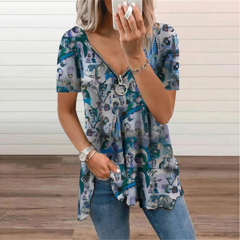 Abstract Graphic Printed Long Sleeve T-Shirt 2022 Women's Clothing Vintage Casual Zipper Top Tee V-Neck Ladies Tunic Oversized
Abstract Graphic Printed Long Sleeve T-Shirt 2022 Women's Clothing Vintage Casual Zipper Top Tee V-Neck Ladies Tunic Oversized