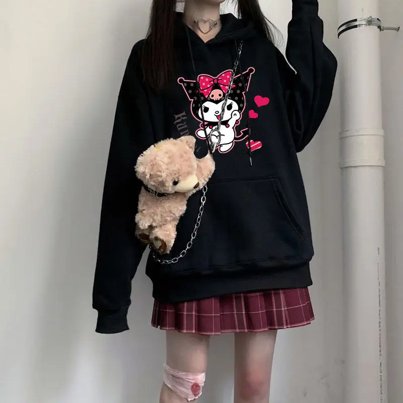 Kawaii Kuromi Sweater Japanese Cartoon Sanrio Women Hooded Dark Girl Long-Sleeved Hoodie Student Jk Uniform Suit Long Sleeve Top
Kawaii Kuromi Sweater Japanese Cartoon Sanrio Women Hooded Dark Girl Long-Sleeved Hoodie Student Jk Uniform Suit Long Sleeve Top