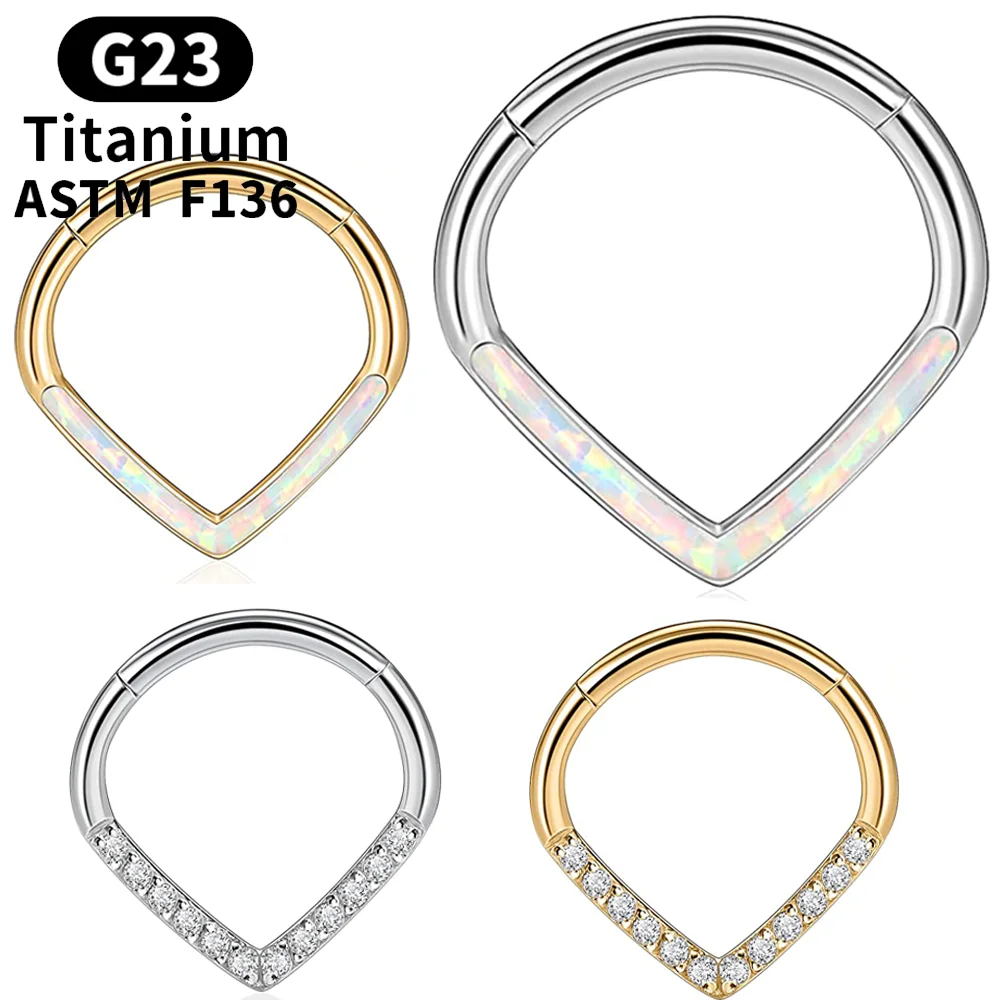 G23 Titanium Piercing Hinged Septum Clicker Ring 16G Teardrop Zircon Nose Rings Septum Tragus Cartilage Helix Earrings Jewelry
G23 Titanium Piercing Hinged Septum Clicker Ring 16G Teardrop Zircon Nose Rings Septum Tragus Cartilage Helix Earrings Jewelry