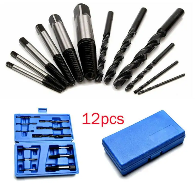

High Speed Steel Broken Wire Extraction Device 12-piece Set Raw Embroidered Screw End Screw Extractor Hardness High Strength
