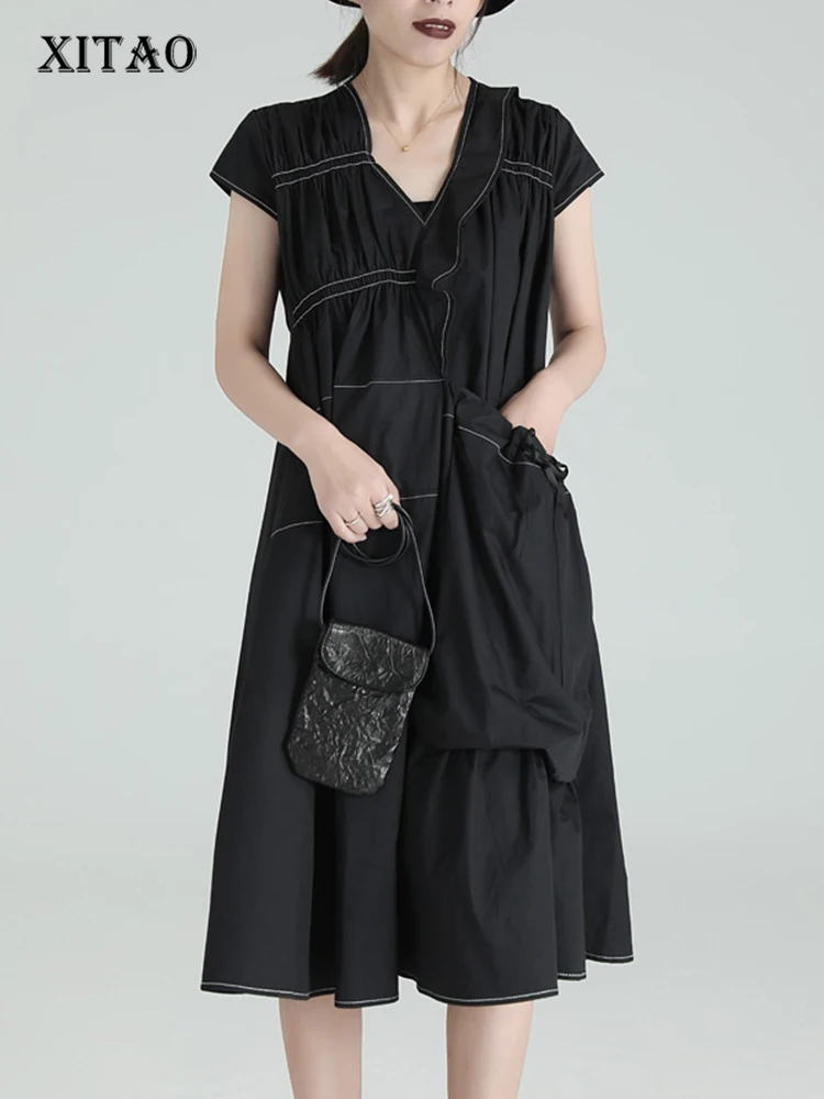 XITAO Asymmetrical Dress Women Korea 2022 Summer New Arrival Personality Fashion Loose V-neck Short Sleeve Casual Dress WLD7530
XITAO Asymmetrical Dress Women Korea 2022 Summer New Arrival Personality Fashion Loose V-neck Short Sleeve Casual Dress WLD7530