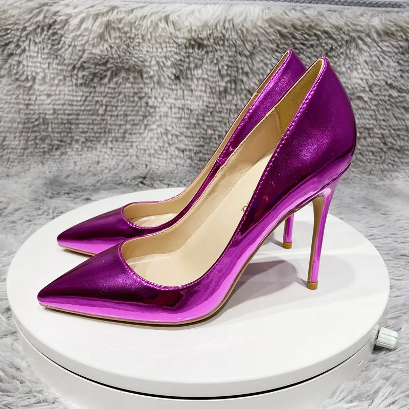 12cm Fluorescent Purple Pointed Toe Pumps Stiletto Heels Patent Leather Shallow Dress Shoes Iridescent Wedding Heels
12cm Fluorescent Purple Pointed Toe Pumps Stiletto Heels Patent Leather Shallow Dress Shoes Iridescent Wedding Heels