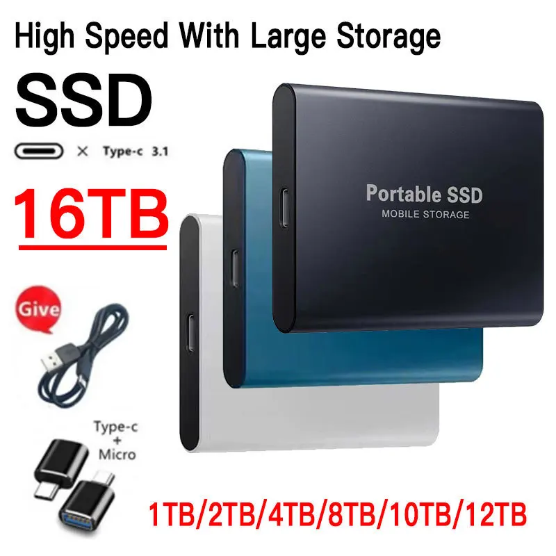 Portable SSD 1TB 2TB External Hard Drive USB 3.0 Interface High Speed Solid State Hard Disk Storage Devices for Laptop/Desktop
Portable SSD 1TB 2TB External Hard Drive USB 3.0 Interface High Speed Solid State Hard Disk Storage Devices for Laptop/Desktop