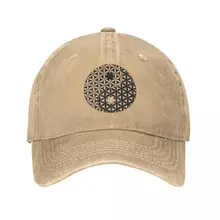 Flower Of Life Space Time Tai Chi Yin Yang Baseball Caps Casual Distressed Denim Earth Tao Sun Cap Unisex Style Workouts Hat Cap