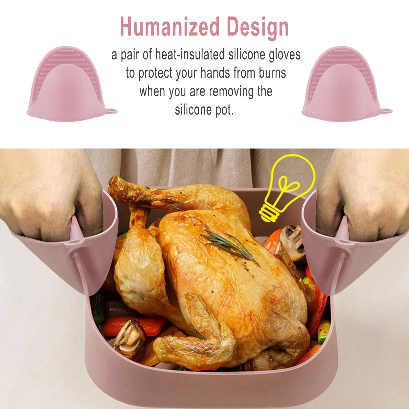 Air Fryer Tray High Temperature Resistance Square Silicone Pot With Hand Clip Set Pink/Gery Kitchen Microwave Baking Tray
Air Fryer Tray High Temperature Resistance Square Silicone Pot With Hand Clip Set Pink/Gery Kitchen Microwave Baking Tray