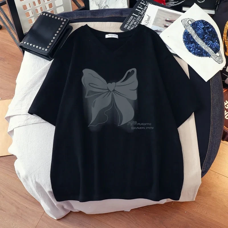 Plus Size 6XL 150KG Black White Cotton T Shirt Big Clothes for Women Summer Short Sleeve V Neck T-Shirt Women Large Tops Tees
Plus Size 6XL 150KG Black White Cotton T Shirt Big Clothes for Women Summer Short Sleeve V Neck T-Shirt Women Large Tops Tees