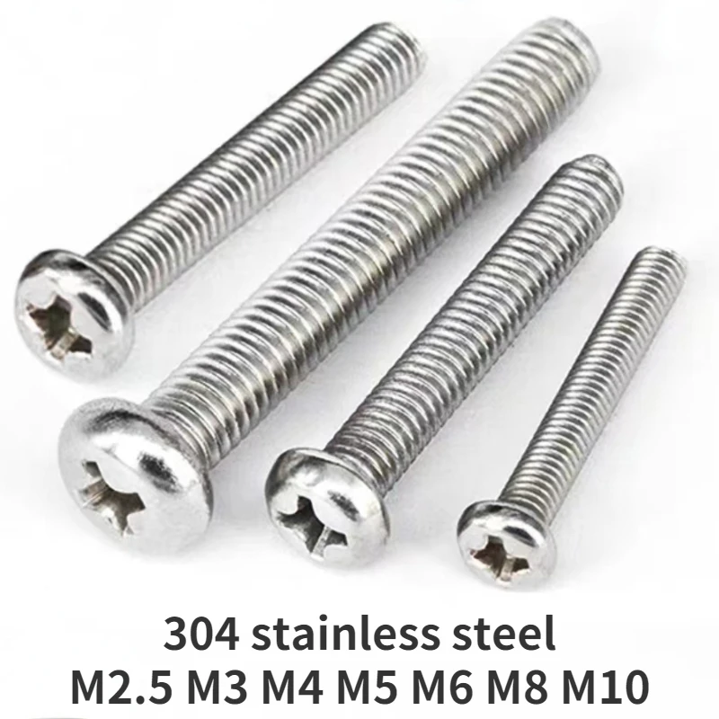 2/5/10/20/50/100x M2.5 M3 M4 M5 M6 M8 M10 304 Stainless Steel Round Head Cross Small Pan Head Screw Machine Bolts Length14-100mm
2/5/10/20/50/100x M2.5 M3 M4 M5 M6 M8 M10 304 Stainless Steel Round Head Cross Small Pan Head Screw Machine Bolts Length14-100mm