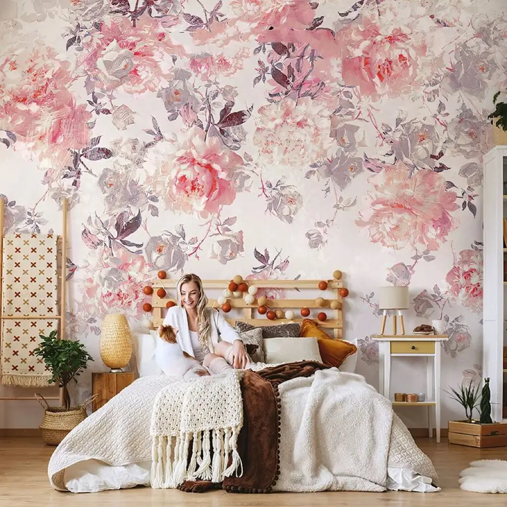 Custom American Floral Wallpaper Mural for Room Girl Bedroom Wall Backdrop 3D Wall Papers Home Decor Papel De Parede Vermelho
Custom American Floral Wallpaper Mural for Room Girl Bedroom Wall Backdrop 3D Wall Papers Home Decor Papel De Parede Vermelho