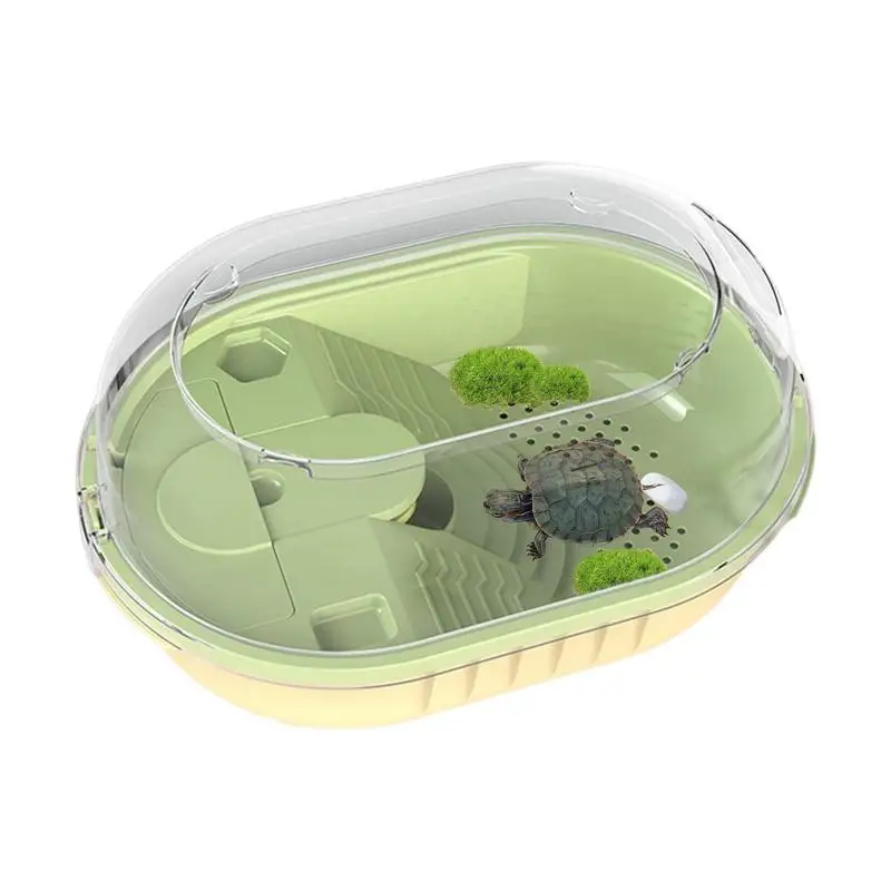 

Turtle Habitat Tortoise Tank With Lid Reptile Feeding Box Breeding Box Reptile Aquarium Tank Prevent Climbing Escaping For