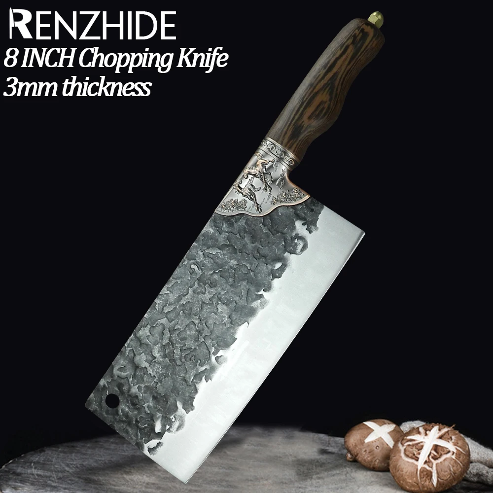 RZD Forged Chinese Kitchen Knife 50Cr15 MoV Steel Chopping Cleaver Cooking Cut Meat Vegetables Fish Fruit Tool Accessory
RZD Forged Chinese Kitchen Knife 50Cr15 MoV Steel Chopping Cleaver Cooking Cut Meat Vegetables Fish Fruit Tool Accessory