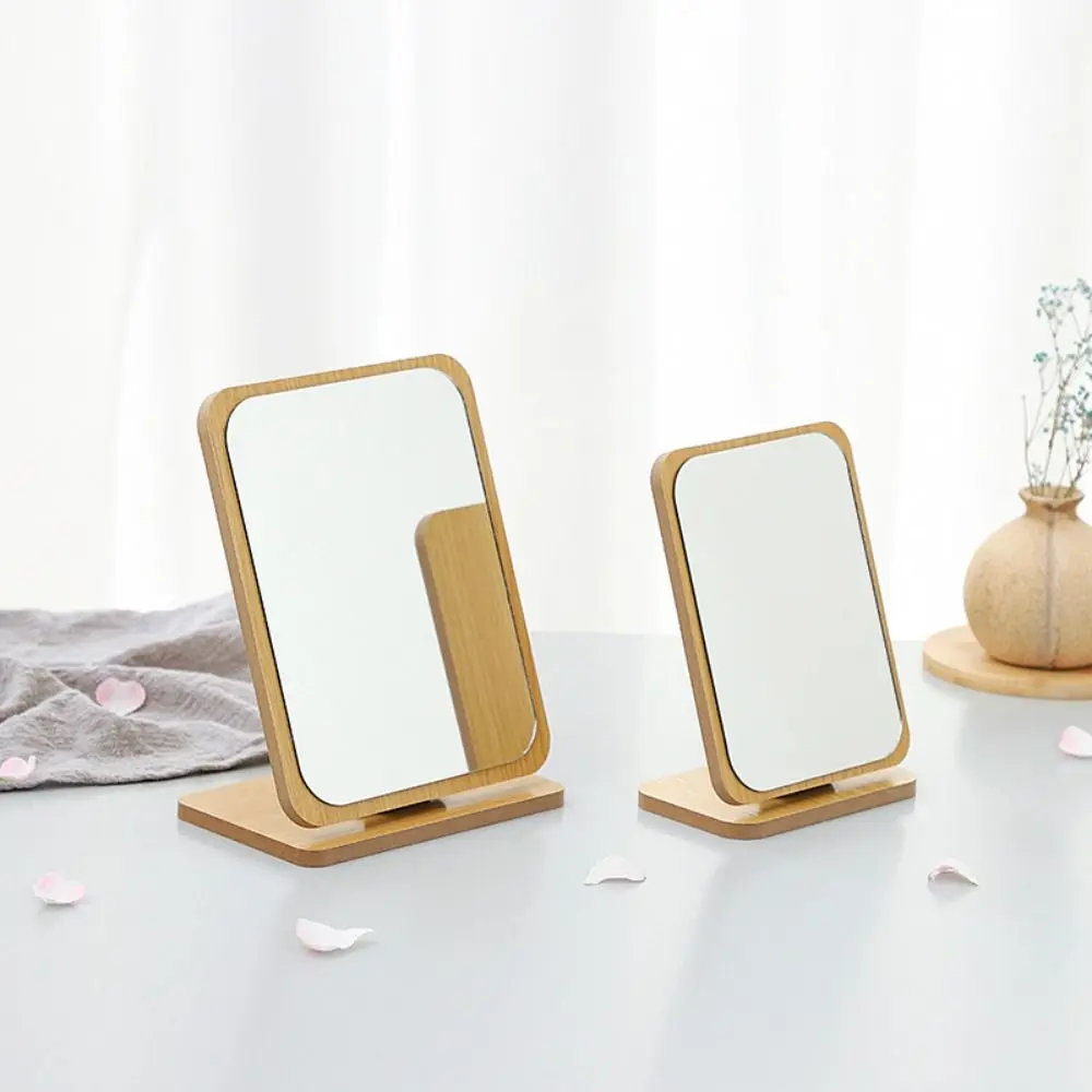 

Индивидуальное зеркало для туалетного столика, Женские аксессуары для путешествий, вращающееся настольное зеркало, деревянное зеркало для макияжа, косметическое зеркало