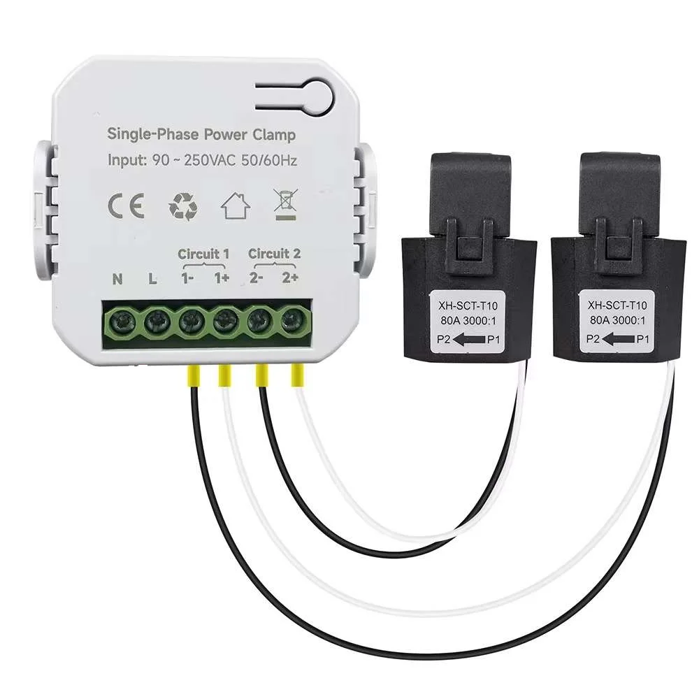 80A Energy Meter WIFI With Clamp CT App Accessories Bluetooth Durable Electrical Home Kits Kwh Power Statistics
80A Energy Meter WIFI With Clamp CT App Accessories Bluetooth Durable Electrical Home Kits Kwh Power Statistics