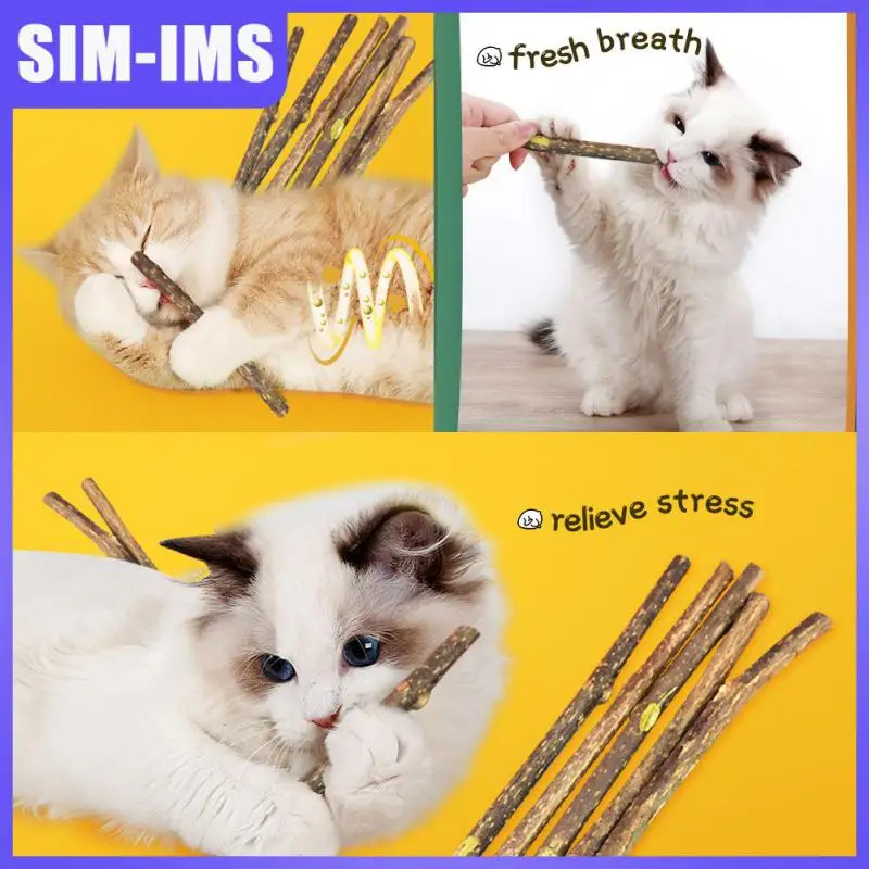 

Clean Teeth Cat Toy Improve Appetite Cat Snacks Sticks No Additives Natural Plants Cats Chew Toys Pet Supplies Toys Catnip