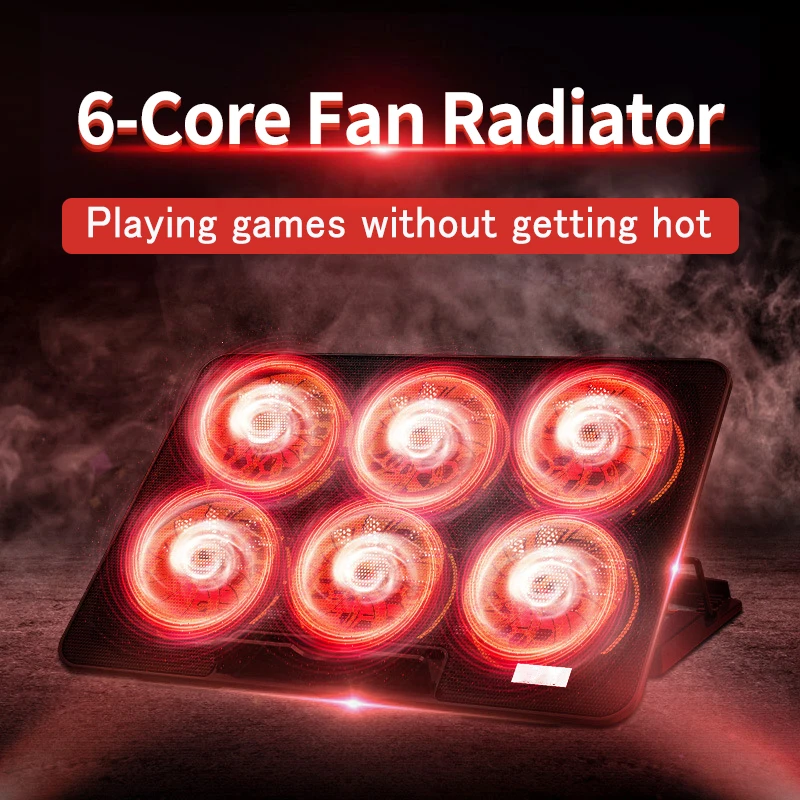 Gaming Laptop Cooler Two USB Port Six Fans 2400RPM Adjustable Notebook Stand For Laptop Cooling Base for Gaming Use 
Gaming Laptop Cooler Two USB Port Six Fans 2400RPM Adjustable Notebook Stand For Laptop Cooling Base for Gaming Use