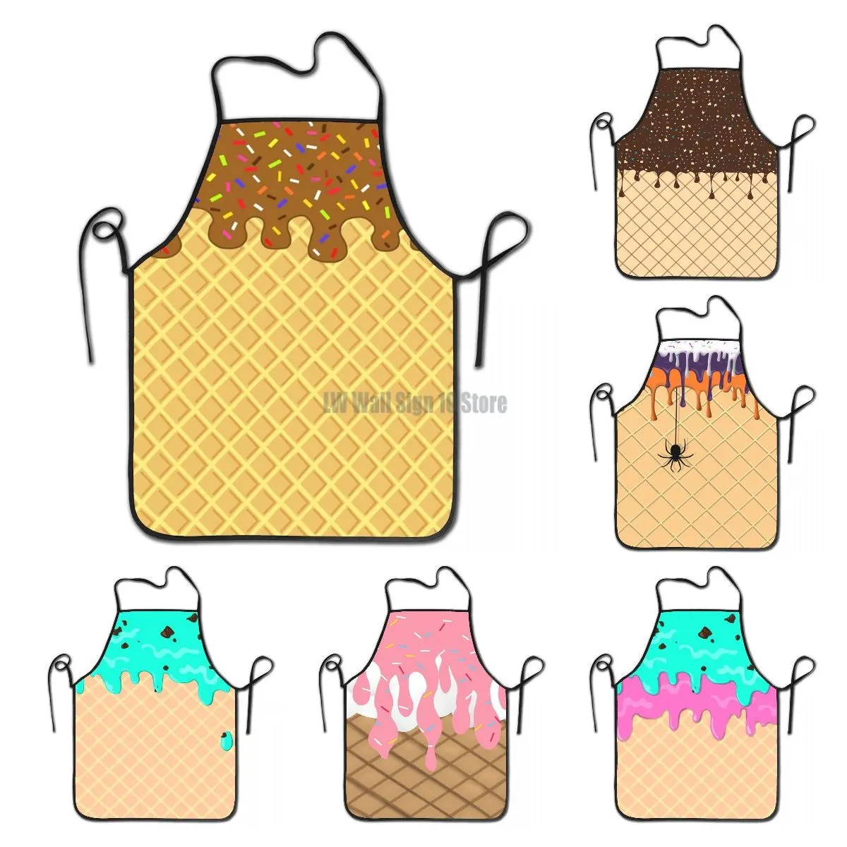 Melting Chocolate Ice Cream Cones Apron for Women Men Unisex Bib Waffle Pattern Kitchen Cooking Tablier Cuisine Chef Painting
Melting Chocolate Ice Cream Cones Apron for Women Men Unisex Bib Waffle Pattern Kitchen Cooking Tablier Cuisine Chef Painting