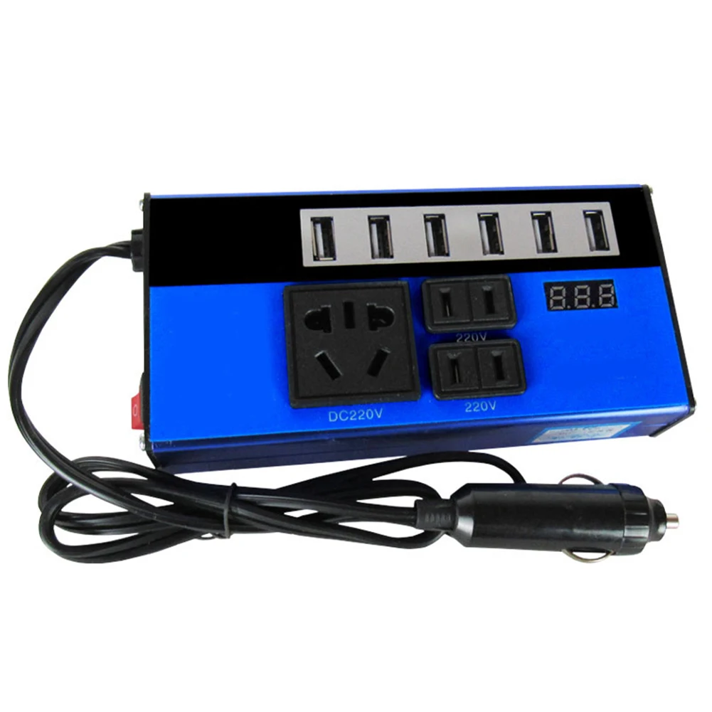 Black Car Inverter 1500W DC12V/24V To DC110V/220V Converter Trip 6USB Car Converter Power Inverter
Black Car Inverter 1500W DC12V/24V To DC110V/220V Converter Trip 6USB Car Converter Power Inverter