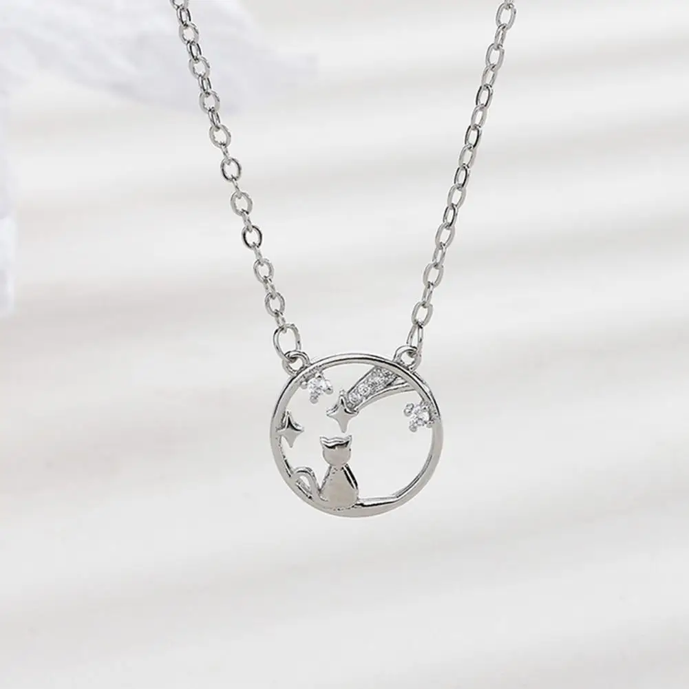 Beautiful Sparkling Lightweight Star Kitten Pendant Necklace Jewelry Accessories Animal Element Clavicle Necklace for Friend
Beautiful Sparkling Lightweight Star Kitten Pendant Necklace Jewelry Accessories Animal Element Clavicle Necklace for Friend