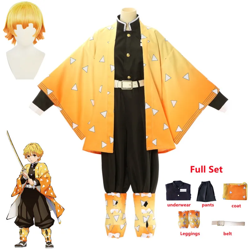 

Kostum Cosplay Anime DEVIL Slayers Kimetsu No Yeyang Agatsuma Zenitsu Seragam Kimono Wanita Pakaian Pesta Natal Halloween