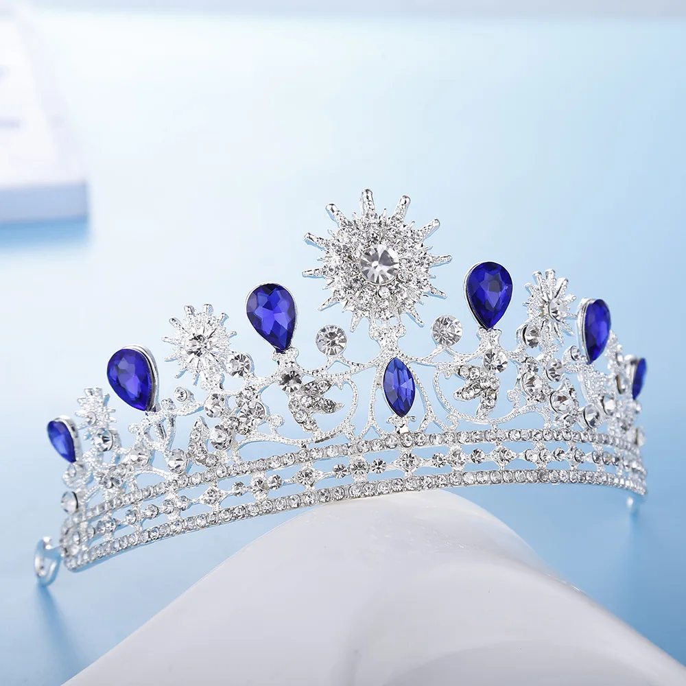 Enchantress Wedding Tiara Princess Birthday Tiara Bride Crown Bright Baroque Sun Flower Shape Blue Crown Tiara
Enchantress Wedding Tiara Princess Birthday Tiara Bride Crown Bright Baroque Sun Flower Shape Blue Crown Tiara