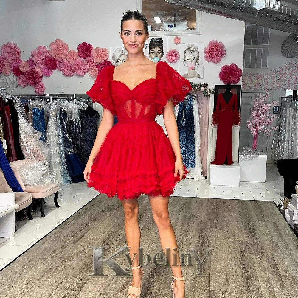 

Kybeliny Pretty Homecoming Dress For Women 2023 Tiered Sweetheart A-line Evening Gowns Vestidos De Fiesta Party Made To Order