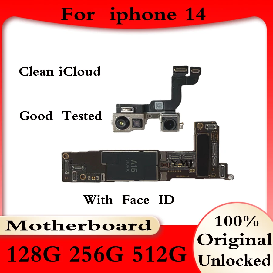 

Support IOS update & 4G/5G For IPhone 14 Motherboard Original Unlocked Clean Icloud Logic Board 128G-256G-512G Mainboard Tested