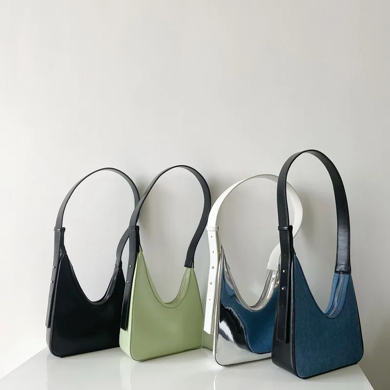 New Irregular Contrast Color Shoulder Bag U-shaped Crescent Designer Bags Luxury Personality Fashion Jeans Silver Sweet Handbag
New Irregular Contrast Color Shoulder Bag U-shaped Crescent Designer Bags Luxury Personality Fashion Jeans Silver Sweet Handbag