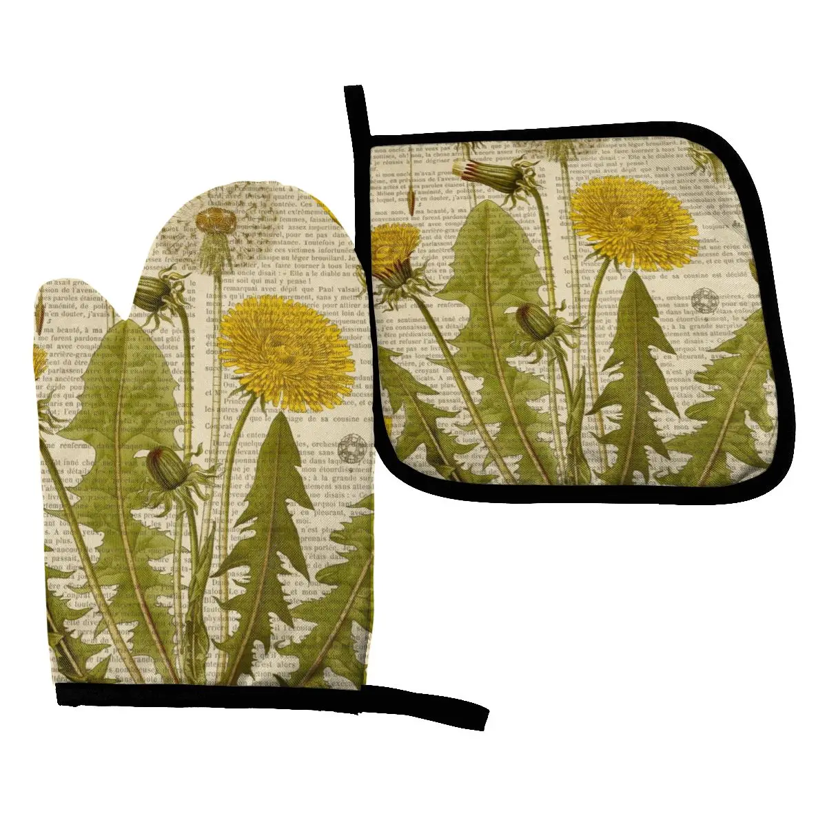 Botanical Print On Old Book Page Dandelion Oven Mitts Potholder Mat Baking Oven Kitchen Cooking Gloves BBQ Microwave Insulation
Botanical Print On Old Book Page Dandelion Oven Mitts Potholder Mat Baking Oven Kitchen Cooking Gloves BBQ Microwave Insulation