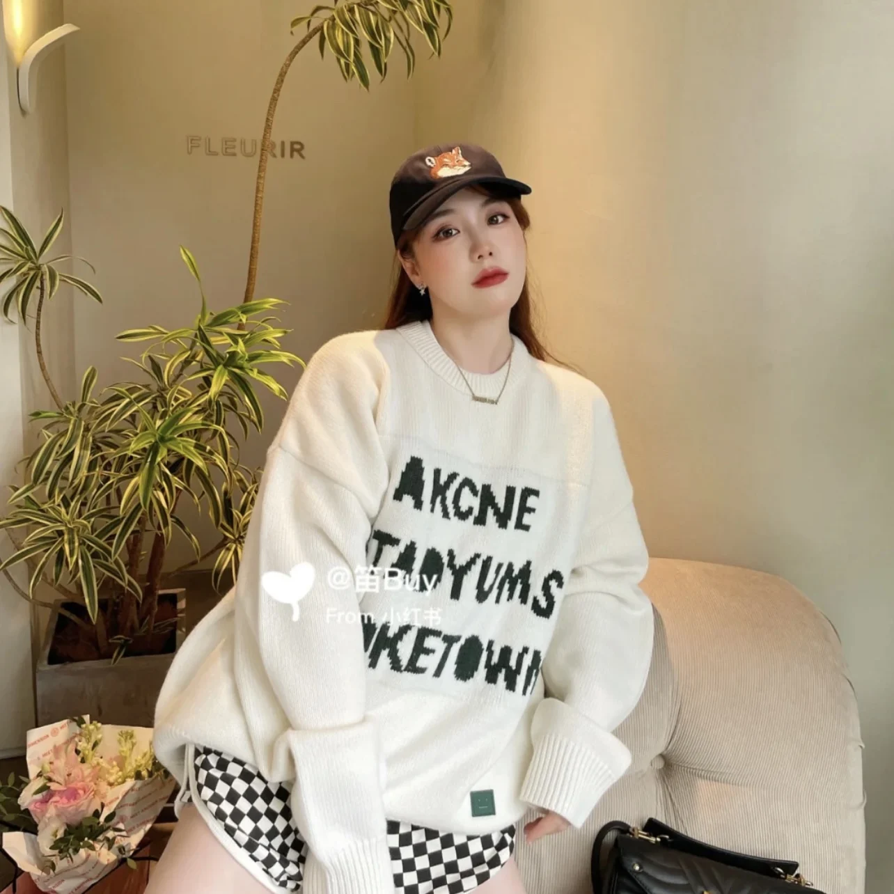 

Fashion Oversized Men Women Sweatershirts Acne Studios Autumn/Winter Fashion Casual Jacquard Letter Vintage Sweater