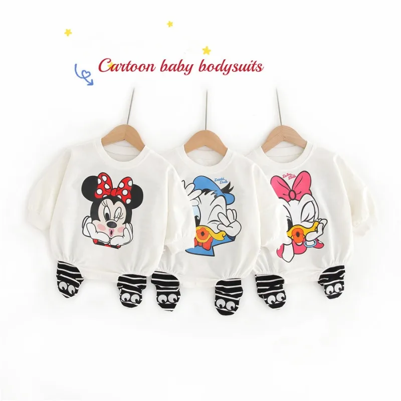 Spring and Autumn 0-2 Years Old Male and Female Baby Triangle Jumpsuit Cartoon Mickey Mininie Pattern Cotton Comfortable Clothes
Spring and Autumn 0-2 Years Old Male and Female Baby Triangle Jumpsuit Cartoon Mickey Mininie Pattern Cotton Comfortable Clothes