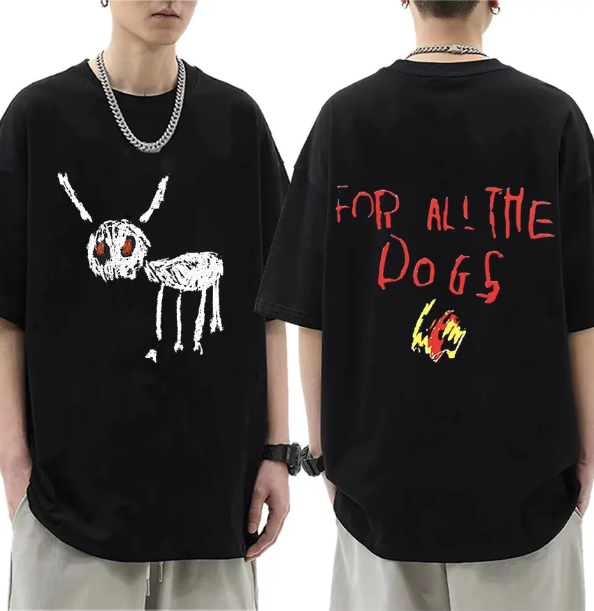

Футболка 90-х с рисунком рэпера Дрейка для всех собак, Альбом World Tour 2023, винтажная графическая футболка для мужчин и женщин, хлопковые футболки большого размера в стиле хип-хоп