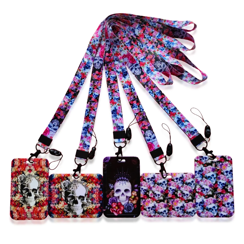 Flower Skull Women's ID Card Holder Pretty Neck Strap Lanyards Name Badge Holder Card Cover Key Chain for Christmas Gift
Flower Skull Women's ID Card Holder Pretty Neck Strap Lanyards Name Badge Holder Card Cover Key Chain for Christmas Gift