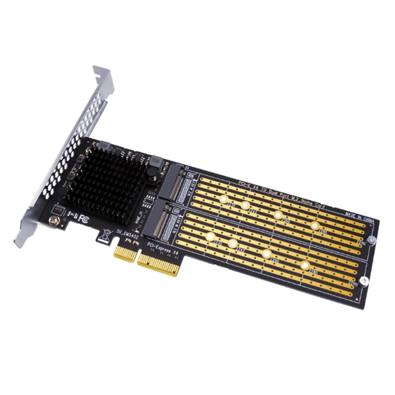 SSU PCI-E X4 to Dual NVMe PCIe Adapter,M.2 NVMe SSD to PCI-E X8/X16 Card Support M.2 (M Key) NVMe SSD 40Gbps
SSU PCI-E X4 to Dual NVMe PCIe Adapter,M.2 NVMe SSD to PCI-E X8/X16 Card Support M.2 (M Key) NVMe SSD 40Gbps