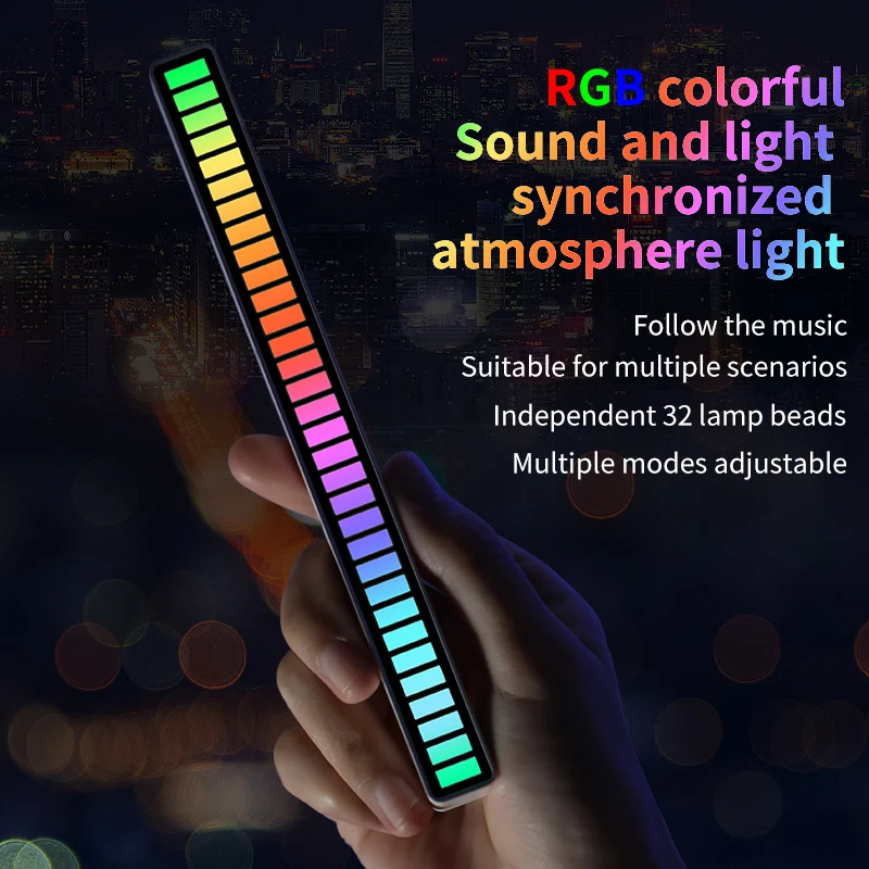 RGB Strip Light Sound Control Pickup Rhythm Light Music Atmosphere Light LED Music Light Bar Colorful Lamp For Car Party 
RGB Strip Light Sound Control Pickup Rhythm Light Music Atmosphere Light LED Music Light Bar Colorful Lamp For Car Party