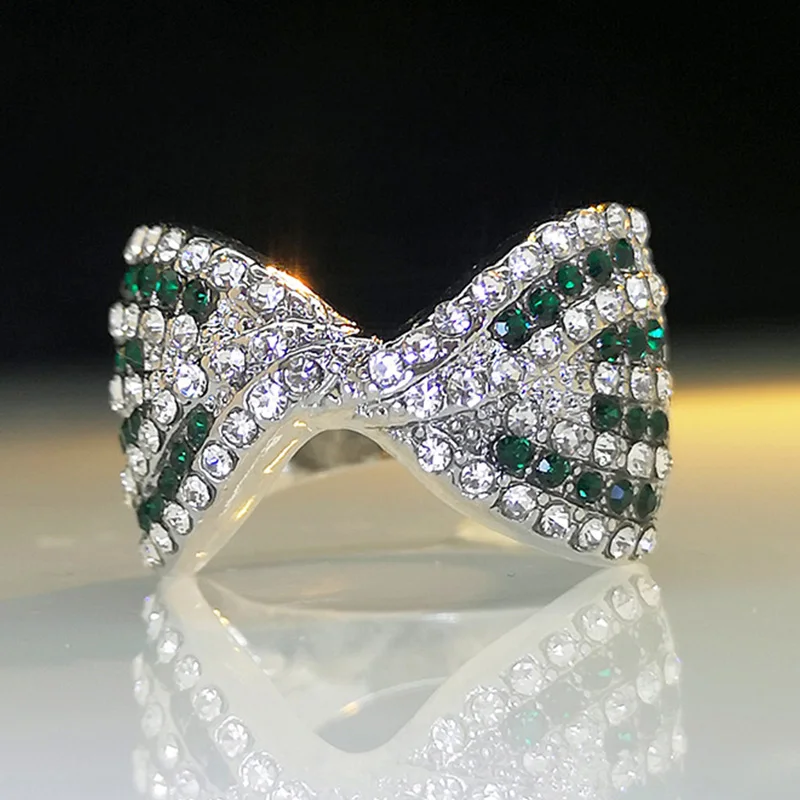 

Женское кольцо с бантом, серебряное кольцо с цирконом, обручальное ювелирное украшение для свадьбы, 2022
