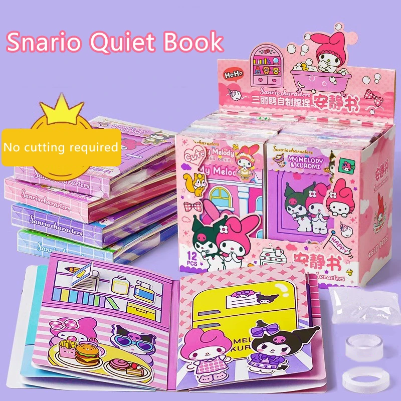 Sanrio Kawaii многоразовая книга-наклейка с героями мультфильмов несколько сцен