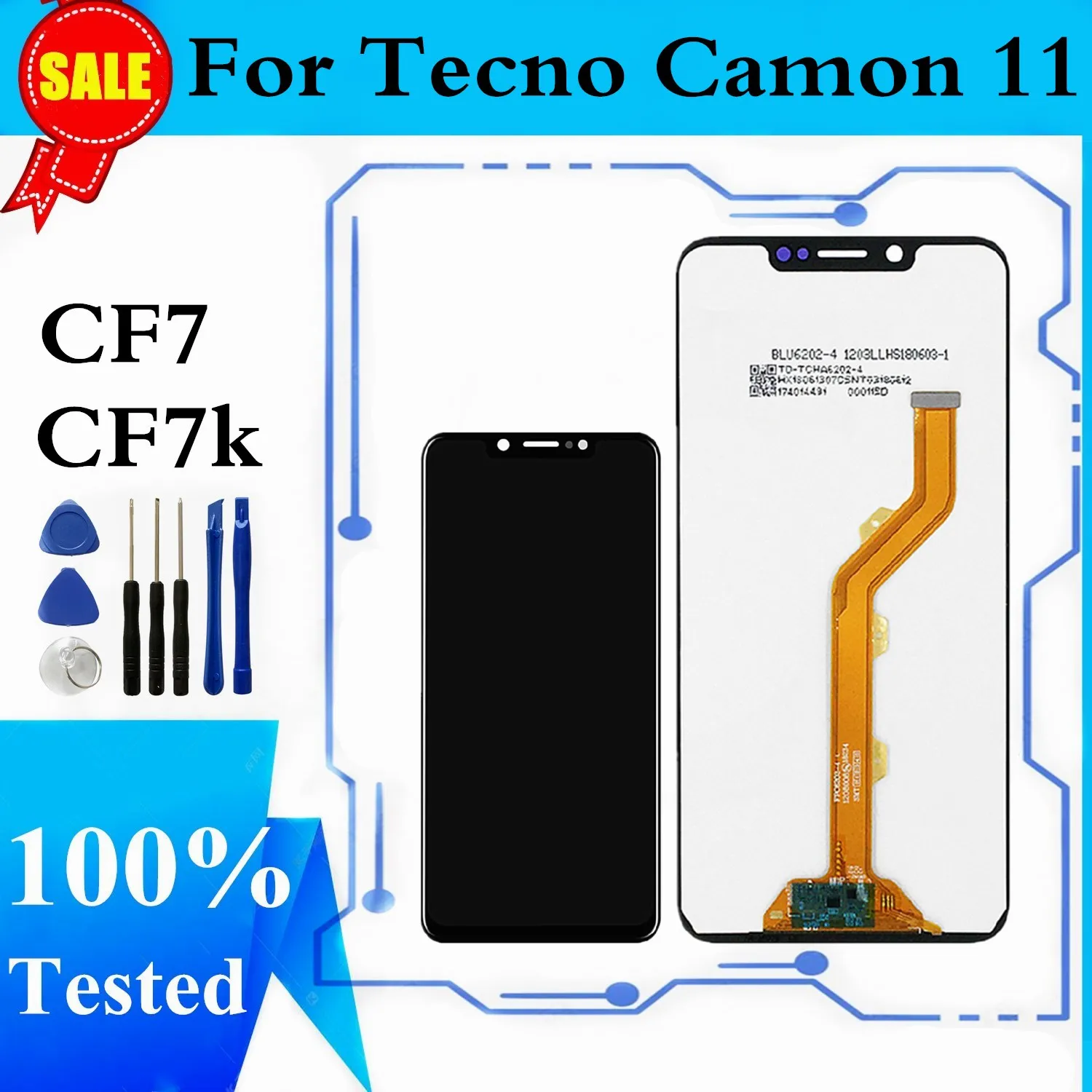 For Tecno Camon 11 CF7 LCD Display Touch Screen Digitizer Assembly For Camon11 CF7k LCD Repair Replacement Parts
For Tecno Camon 11 CF7 LCD Display Touch Screen Digitizer Assembly For Camon11 CF7k LCD Repair Replacement Parts