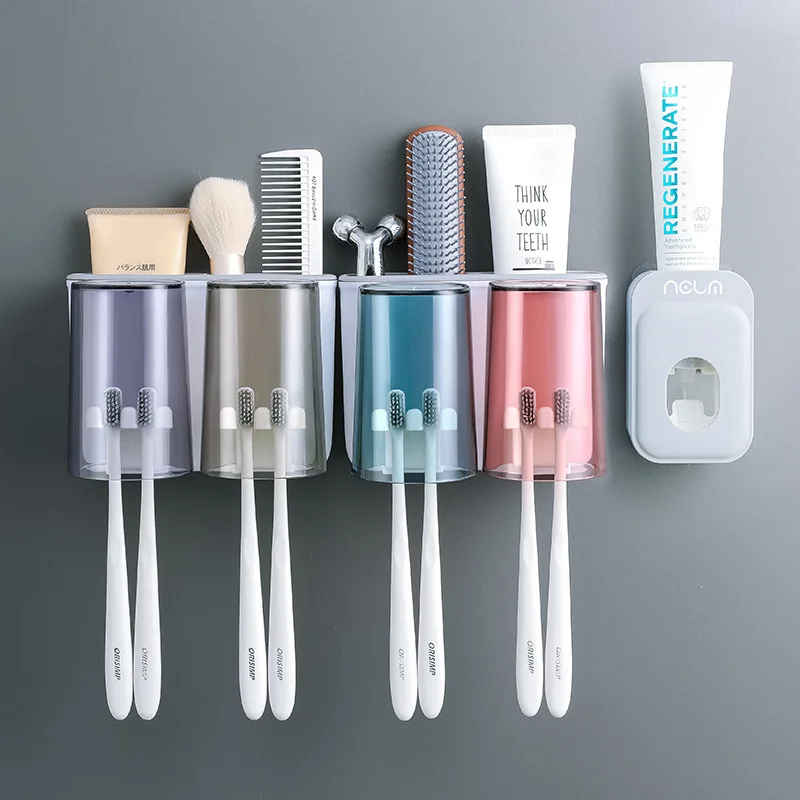 Large Capacity Toothbrush Holder Wall Mounted Bathroom Accessories Electric Toothbrush Holder With Cups And Toothpaste Dispenser
Large Capacity Toothbrush Holder Wall Mounted Bathroom Accessories Electric Toothbrush Holder With Cups And Toothpaste Dispenser