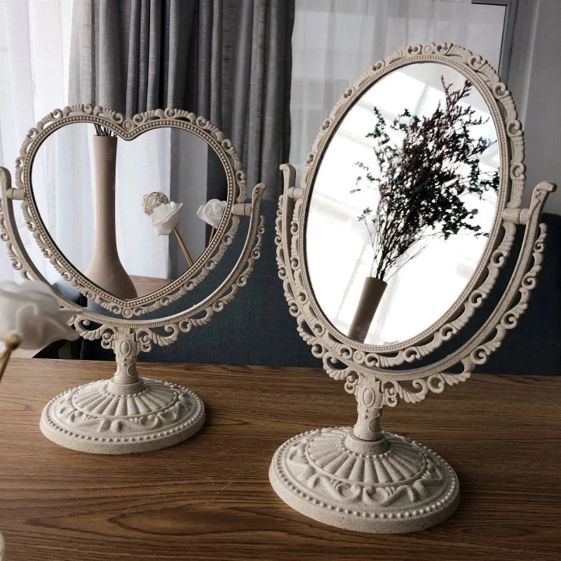 European Retro Style Double Sided Lovely Dormitory Bedroom Desktop Heart Shaped Princess Dressing Mirror Drop Shipping Rotatable
European Retro Style Double Sided Lovely Dormitory Bedroom Desktop Heart Shaped Princess Dressing Mirror Drop Shipping Rotatable